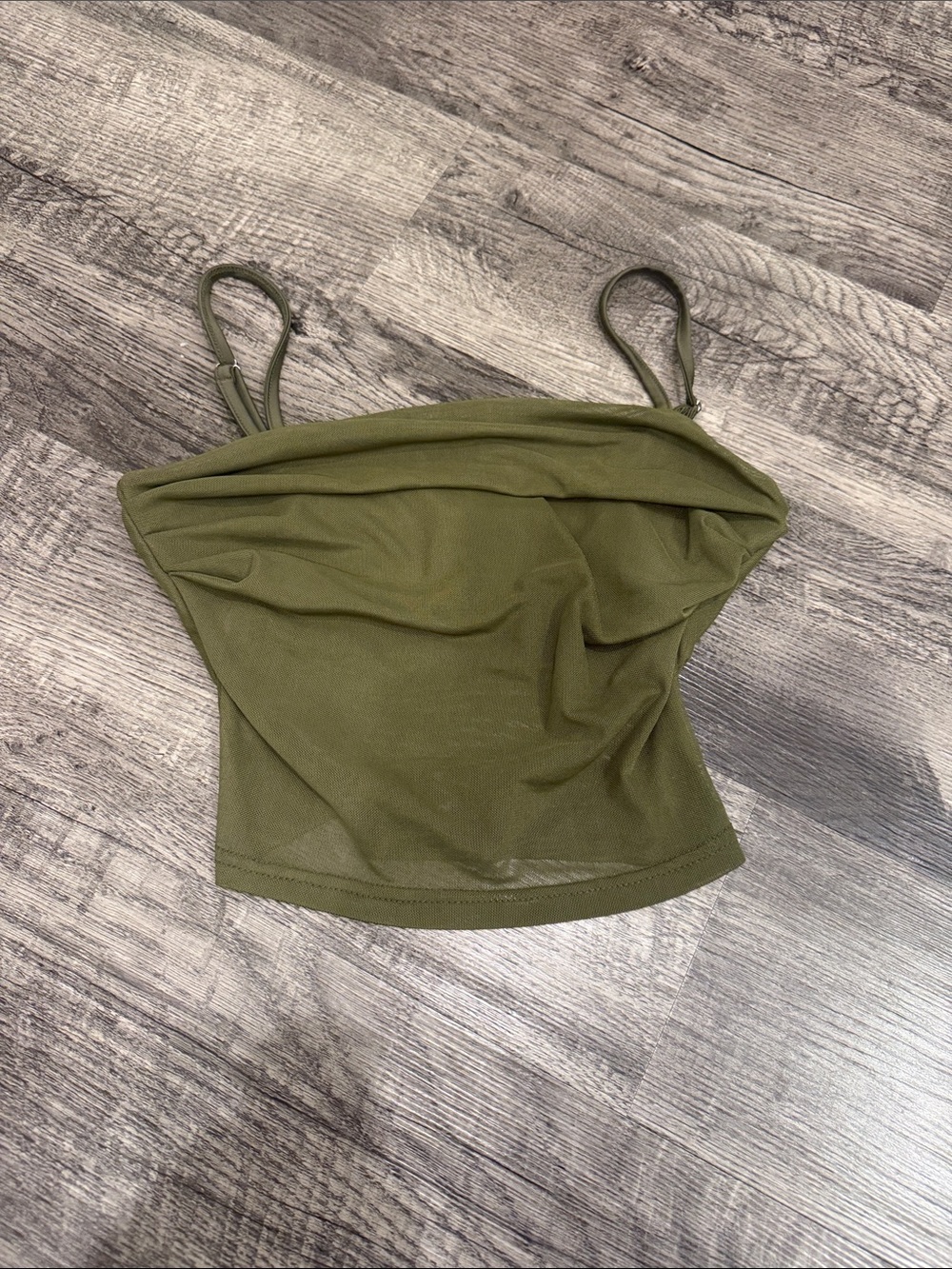 SHEIN Olive Green Draped Spaghetti Strap Camisole